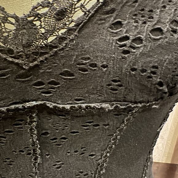 Ann Ferriday VTG Stock Cotton Stretch Eyelet Lace Corset Top M/L - Picture 4 of 5